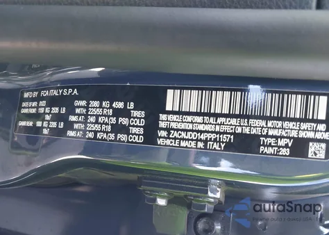 2023 Jeep Renegade Limited 4X4 z USA, uszkodzony, nr VIN ZACNJDD14PPP11571